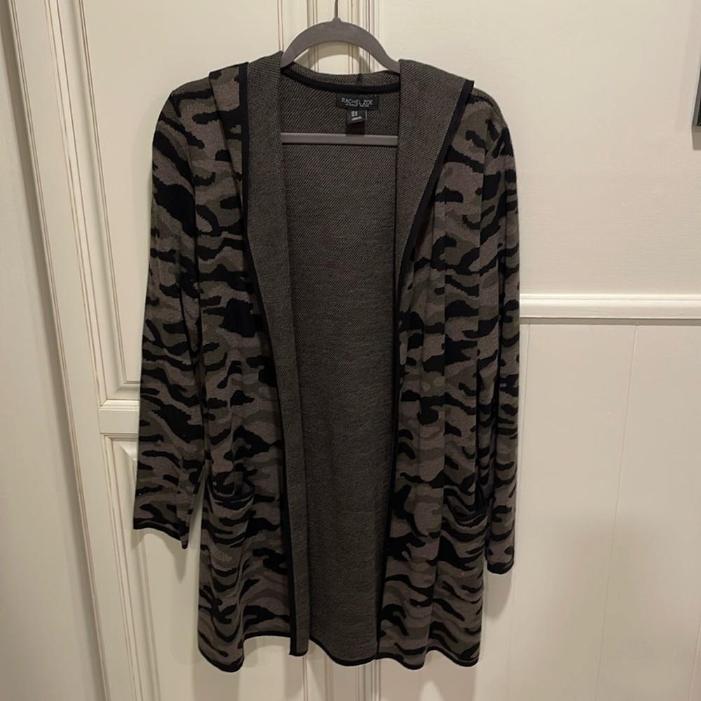 Rachel Zoe Camo Hoodie Cardigan
